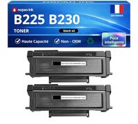 NOPAN-INK Pack 2 Toners 006R04400 006R04399 Compatible pour imprimantes 225 230 235 Noir Haute capacité avec Puce 3000 Pages