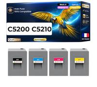 NOPAN-INK Pack 4 Toner 828426 828429 828428 828427 Compatible pour Ricoh 5200 5210 Noir et Couleurs Haute capacité avec Puce 34000 Pages