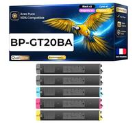 NOPAN-INK Pack 5 Toner BPGT20BA BPGT20CA BPGT20MA BPGT20YA Compatible pour Sharp 22 10 20 25 Noir Noir et Couleurs Haute capacité avec Puce 18000 Pages