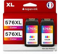 NOPAN-INK Pack de 2 Cartouches Compatible pour Canon CL576XL Couleur