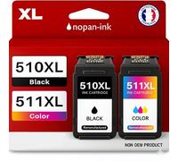 NOPAN-INK Pack de 2 Cartouches Compatible pour Canon PG510 CL511 Noir & Couleur
