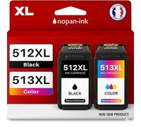 NOPAN-INK Pack de 2 Cartouches Compatible pour Canon PG512 CL513 Noir & Couleur