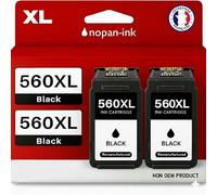 NOPAN-INK Pack de 2 Cartouches Compatible pour Canon PG560XL Noir