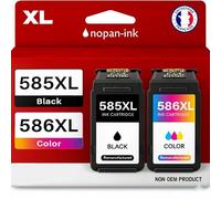 NOPAN-INK Pack de 2 Cartouches Compatible pour Canon PG585XL CL586XL 3 X Plus d'encre Noir & Couleur