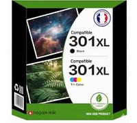 NOPAN-INK Pack de 2 Cartouches Compatible pour HP 301XL Noir & Couleur