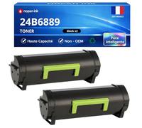 NOPAN-INK Pack de 2 Toners Compatible pour Lexmark 24B6889 Noir 21 000 Pages