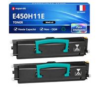 NOPAN-INK Pack de 2 Toners Compatible pour Lexmark E450H11E Noir 11000 Pages