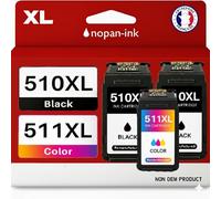 NOPAN-INK Pack de 3 Cartouches Compatible pour Canon PG510 CL511 Noir & Couleur