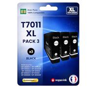 NOPAN-INK Pack de 3 Cartouches Compatible pour Epson C13T70114010 T7011 Noir 3600 Pages