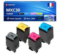 NOPAN-INK Pack de 4 Toners Compatible pour Sharp MXC30GTB MXC30GTC MXC30GTM MXC30GTY Noir Couleur