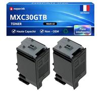 NOPAN-INK Pack de Toners Compatible pour Sharp MXC30GTB MX-C30GT-B Noir 6000 Pages
