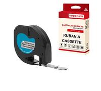 NOPAN-INK Ruban S0721730 91208 pour DYMO Letratag Compatible Noir sur Fond métallique x 1 pour Ruban d'étiquette- 12mm * 4m