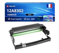 NOPAN-INK Tambour Compatible pour Lexmark 12A8302 Noir 30000 Pages