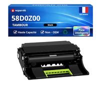 NOPAN-INK Tambour Compatible pour Lexmark 58D0Z00 Noir 150000 Pages
