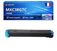 NOPAN-INK Toner Compatible pour Sharp MXC38GTC MX-C38GTC Cyan 10000 Pages
