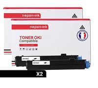 NOPAN-INK - Toner x2-43979102 (Noir) - Compatible pour OKI B410, B410D, B410DN, B430, B430D, B430DN, B440