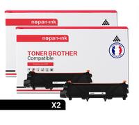 NOPAN-INK - Toner x2 - TN-2320 (TN 2320 x2) - Compatible pour Brother HL-L2300D/L2305W/L2320D/L2340DW/L2360DN/L2360DW/L2365DW/L2380D