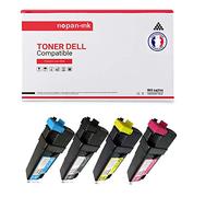 NOPAN-INK - Toner x4-593-10312 (Noir + Cyan + Magenta + Jaune) - Compatible pour Dell 2130cn 2135cn Dell 2130cn 2135cn