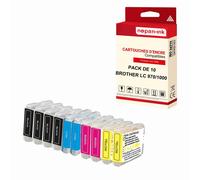 NOPAN-INK - x10 Cartouche compatible pour BROTHER LC 970 XL LC970XL Noir (x4) + Cyan (x2) + Magenta (x2) + Jaune (x2) Pluton