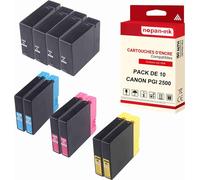 NOPAN-INK - x10 Cartouche compatible pour CANON 2500 XL 2500XL Noir (x4) + Cyan (x2) + Magenta (x2) + Jaune (x2) 9254BPK10