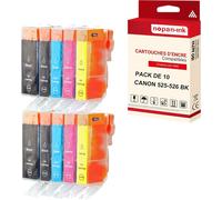 NOPAN-INK - x10 Cartouche compatible pour CANON PGI 525 XL - CLI 526 XL PGI 525XL - CLI 526XL Noir (x2) + Cyan (x2) + Magenta (x2) + Jaune (x2) + Photo Noir (x2) 454BKPK10