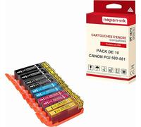 NOPAN-INK - x10 Cartouche compatible pour CANON PGI 580 XL - CLI 581 XL PGI 580XL - CLI 581XL Noir XXL (x2) + Cyan (x2) + Magenta (x2) + Jaune (x2) + Noir (x2) 2078C001