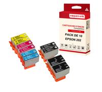 NOPAN-INK - x10 Cartouches compatible pour EPSON 202 XL 202XL (Kiwi) compatibles EPSON Epson Expression Premium XP-6000 XP-6005 XP-6100 XP-6100 Series