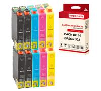 NOPAN-INK - x10 Cartouches compatible pour EPSON 502 XL 502XL (Jumelles) compatibles EPSON Epson Expression Home XP-5100 XP-5100 Series XP-5105 XP-511