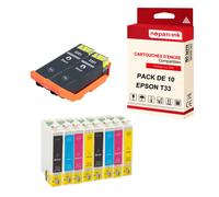 NOPAN-INK - x10 Cartouches compatible pour EPSON T33 XL T33XL (Orange) compatibles EPSON Epson Expression Premium XP-530 XP-540 XP-630 XP-635 XP-640 X