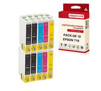 NOPAN-INK - x10 Cartouches Compatibles pour Epson T18 XL, Epson Expression Home XP-215 (Jaune)