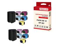 NOPAN-INK - x12 Cartouches Compatible pour HP 363 XL 363XL Compatible pour HP PhotoSmart 3100 Series 3110 3200 Series 3210 3300 Series 3310 8250 Photo