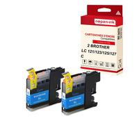 NOPAN-INK - x2 Cartouche compatible pour BROTHER LC 121 XL LC121XL Cyan Vase