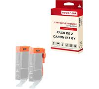 NOPAN-INK - x2 Cartouche compatible pour CANON 551G XL 551GXL Gris 6447B001