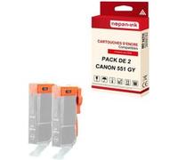 NOPAN-INK - x2 Cartouches compatibles pour CANON CLI 551G XL CLI 551GXL Gris pour Canon IP 8700 Series IP 8720 IP 8750 MG 6300 Series MG 6350 MG 7100