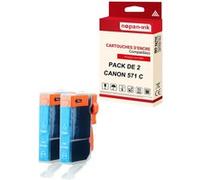 NOPAN-INK - x2 Cartouche compatible pour CANON CLI 571 XL CLI 571XL Cyan () G