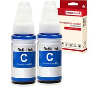 NOPAN-INK - x2 Cartouche compatible pour Canon GI590C 1604C001 GI590 Cyan