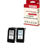 NOPAN-INK - x2 Cartouche compatible pour CANON PG-545 XL + CL-546 XL PG-545XL + CL-546XL Noir + Cyan + Magenta + Jaune 8286B001 + 8289B001