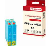 NOPAN-INK - x2 Cartouche compatible pour EPSON 405 XL 405XL Cyan Valise