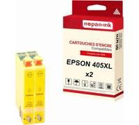 NOPAN-INK - x2 Cartouche compatible pour EPSON 405 XL 405XL Jaune Valise