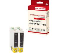 NOPAN-INK - x2 Cartouche compatible pour EPSON T0711 XL T0711XL Noir Guépard