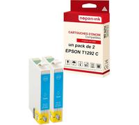 NOPAN-INK - x2 Cartouche compatible pour EPSON T1292 XL T1292XL Cyan Pomme