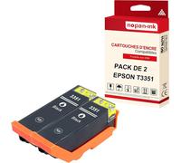 NOPAN-INK - x2 Cartouche compatible pour EPSON T3351 XL T3351XL Noir Orange