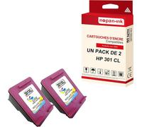 NOPAN-INK - x2 Cartouche compatible pour HP 301CL XL 301CLXL Cyan + Magenta + Jaune CH564EE/CH562EE
