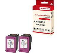 NOPAN-INK - x2 Cartouche compatible pour HP 303CL XL 303CLXL Cyan + Magenta + Jaune T6N03AE