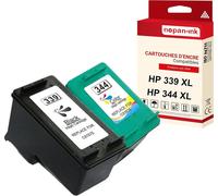 NOPAN-INK - x2 Cartouche compatible pour HP 339 XL + 344 XL 339XL + 344XL Noir + Couleur C8767EE + C9363EE