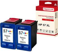 NOPAN-INK - x2 Cartouche compatible pour HP 57 XL 57XL Couleur C6657AE