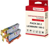 NOPAN-INK - x2 Cartouche compatible pour LEXMARK 105 XL 105XL Cyan