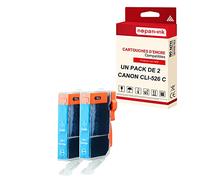 NOPAN-INK - x2 Cartouches CLI 526 XL CLI 526XL Cyan Compatible pour Canon Pixma IP 4850 IP 4950 IX 6500 Series IX 6550 MG 5150 MG 5250 MG 5300 Series MG
