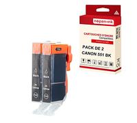 NOPAN-INK - x2 Cartouches CLI 551 XL CLI 551XL Noir Compatible pour Canon Pixma IP 7200 Series IP 7250 IX 6800 Series IX 6850 MG 5450 MG 5500 Series MG 5