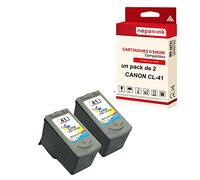 NOPAN-INK - x2 Cartouches Compatible pour Canon CL-41 XL CL-41XL Cyan + Magenta + Jaune Canon Pixma IP 1100 IP 1300 IP 1600 IP 1700 IP 1800 IP